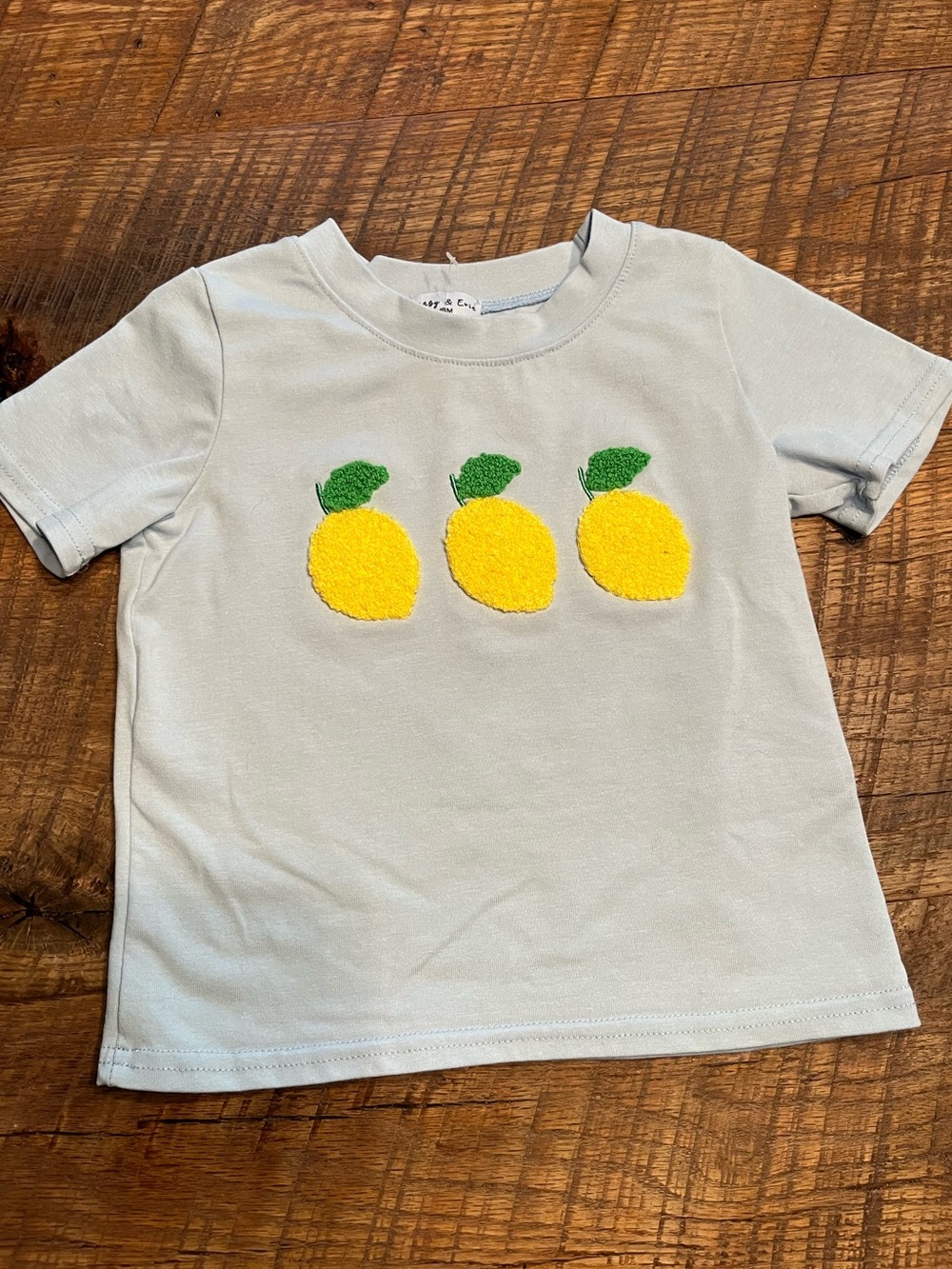 Lemon Appliqué Tee - Light Blue
